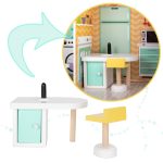 Drevený domček pre bábiky + nábytok pastel 117cm – Obrázok 14