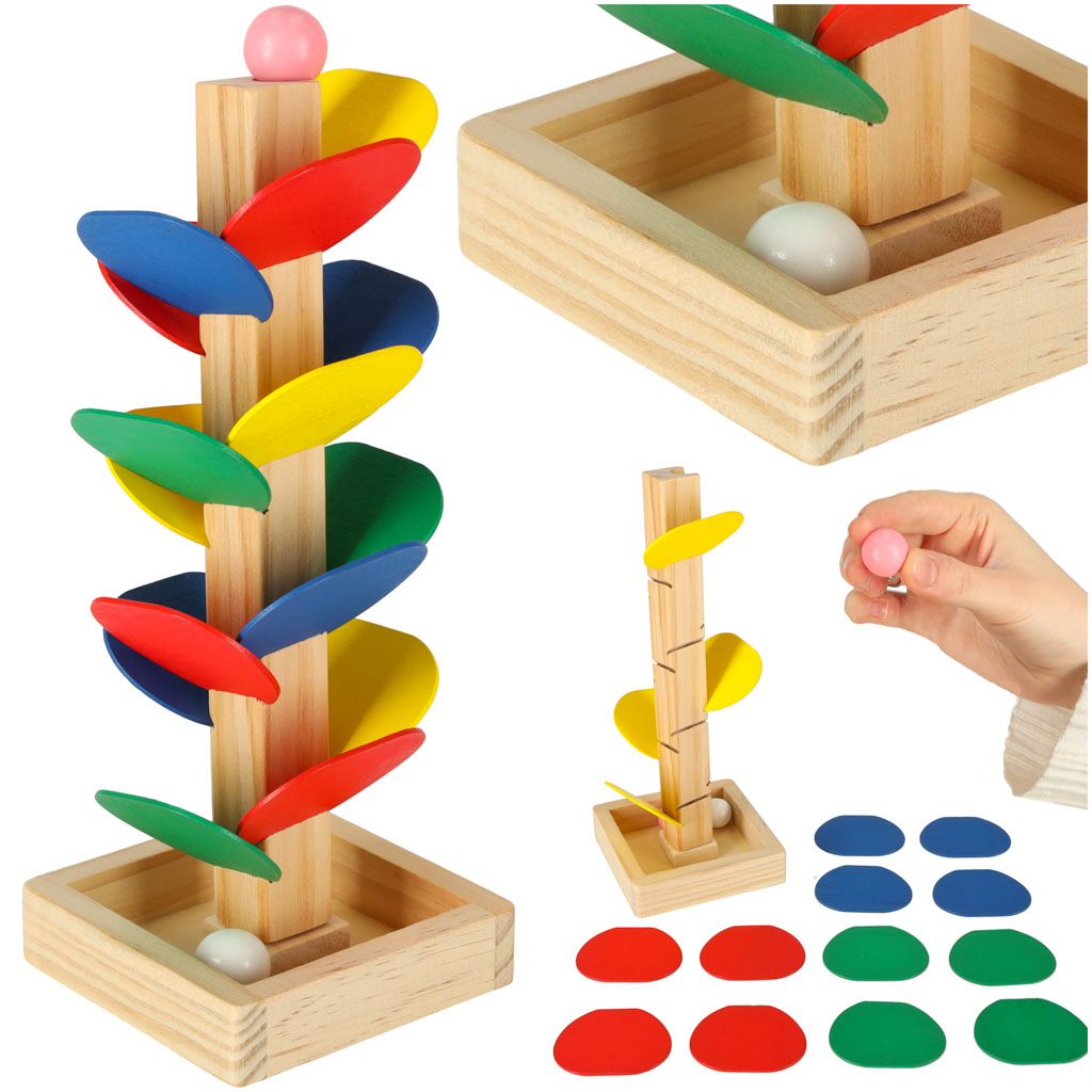 Drzewko-edukacyjne-klocki-drewniane-tor-kulkowy-Kulodrom-Montessori-142691 Vzdelávacie strom drevené bloky guľôčková dráha – Obrázok 1