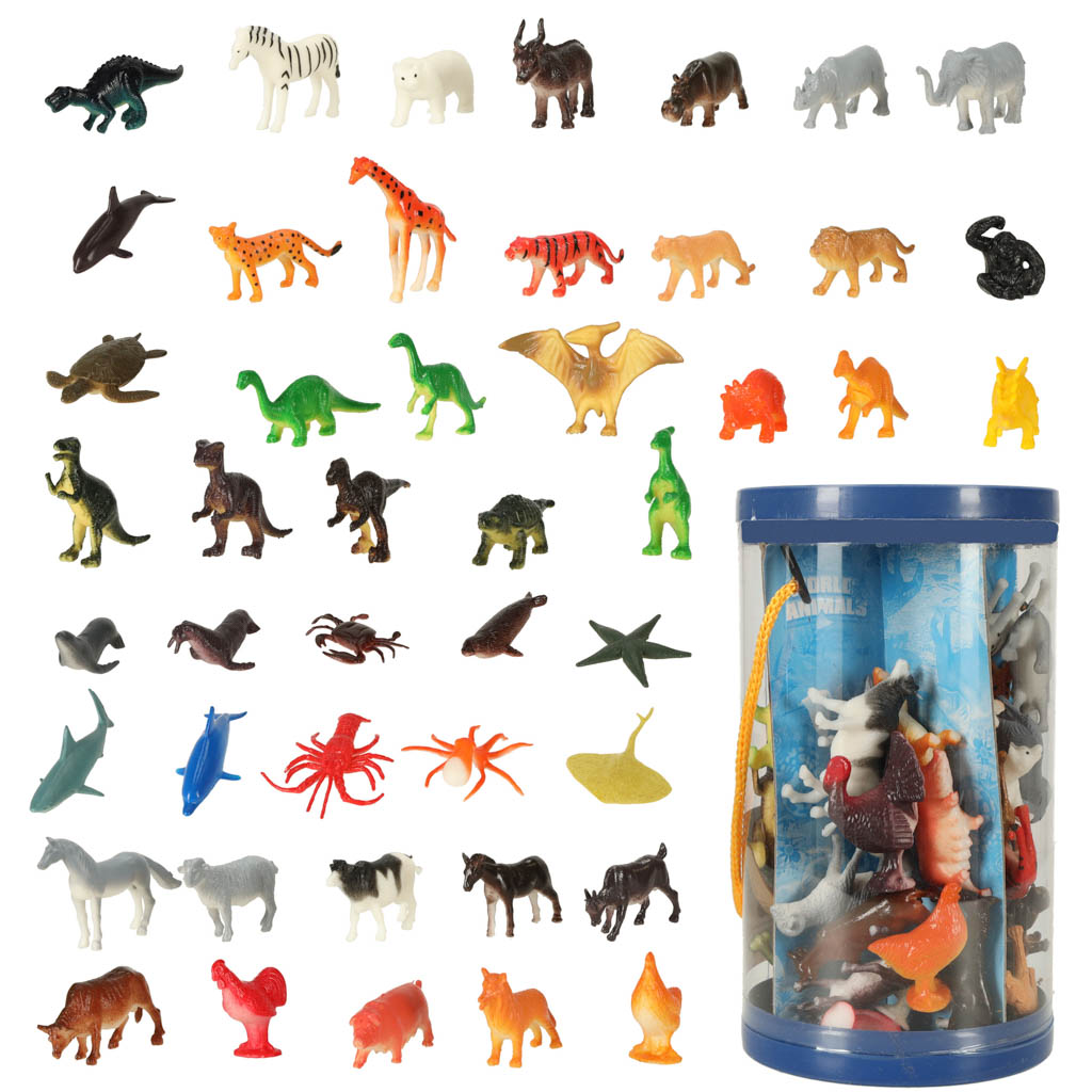 Figurki-zwierzeta-morskie-dzikie-zagrodowe-dinozaury-zestaw-mix-48sztuk-144017 Figúrky morské živočíchy divoké dinosaury sada mix 48ks – Obrázok 1