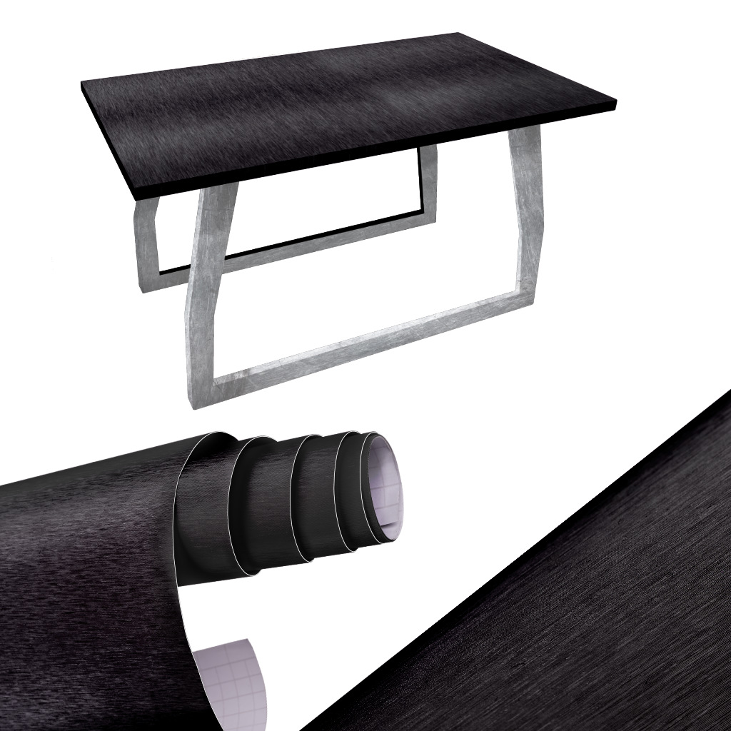 KX5521P Folia odcinek samoprzylepna okleina tapeta dąb srebrno- Fólia v rolke metalická kartáčovaná čierna 1,52x30m – Obrázok 1