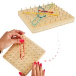 Geoboard geoplan drevené puzzle vytváranie tvarov pomocou gumičiek – Obrázok 4
