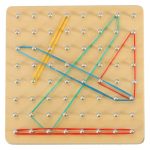 Geoboard geoplan drevené puzzle vytváranie tvarov pomocou gumičiek – Obrázok 9
