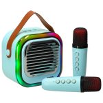Karaoke reproduktor USB Bluetooth modrý – Obrázok 2