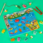 Montessori drevená hra na rybolov s včelím magnetom – Obrázok 8