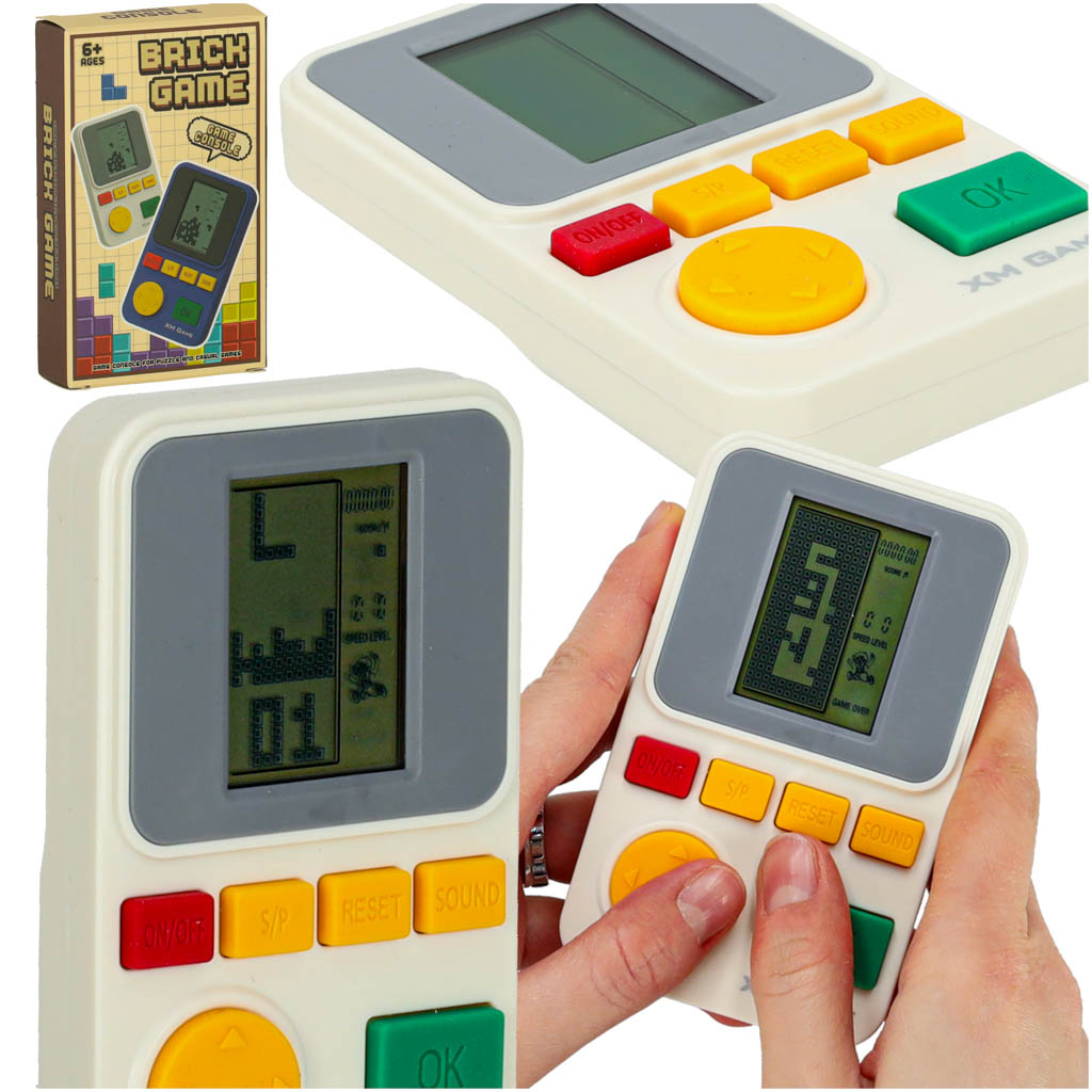 Gra-elektroniczna-zrecznosciowa-konsola-przenosna-biala-163475 Elektronická prenosná herná konzola biela – Obrázok 1