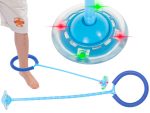Hula hop noha skákacia lopta svietiaca LED modrá