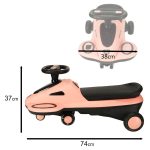 Gravitačná jazda svietiace LED kolieska s prehrávaním hudby kolobežka 74cm ružová/čierna max. 100kg – Obrázok 4