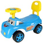 Úsmevné auto push ride s klaksónom modré