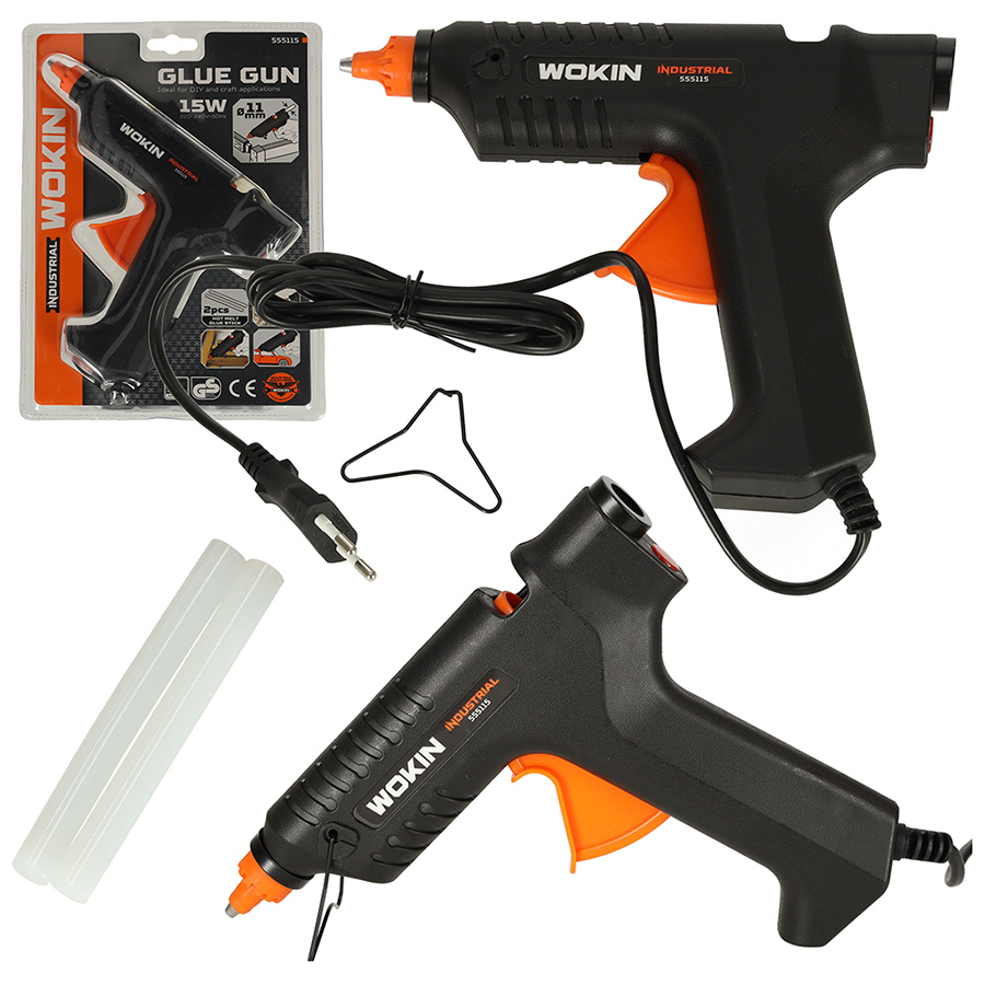 KX481891817 WOKIN Pištoľ na horúce lepidlo 15 W + 11,2 mm kazety – Obrázok 1