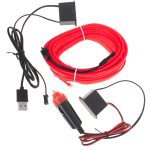 LED ambientné osvetlenie pre auto / auto USB / 12V páska 5m červená – Obrázok 2