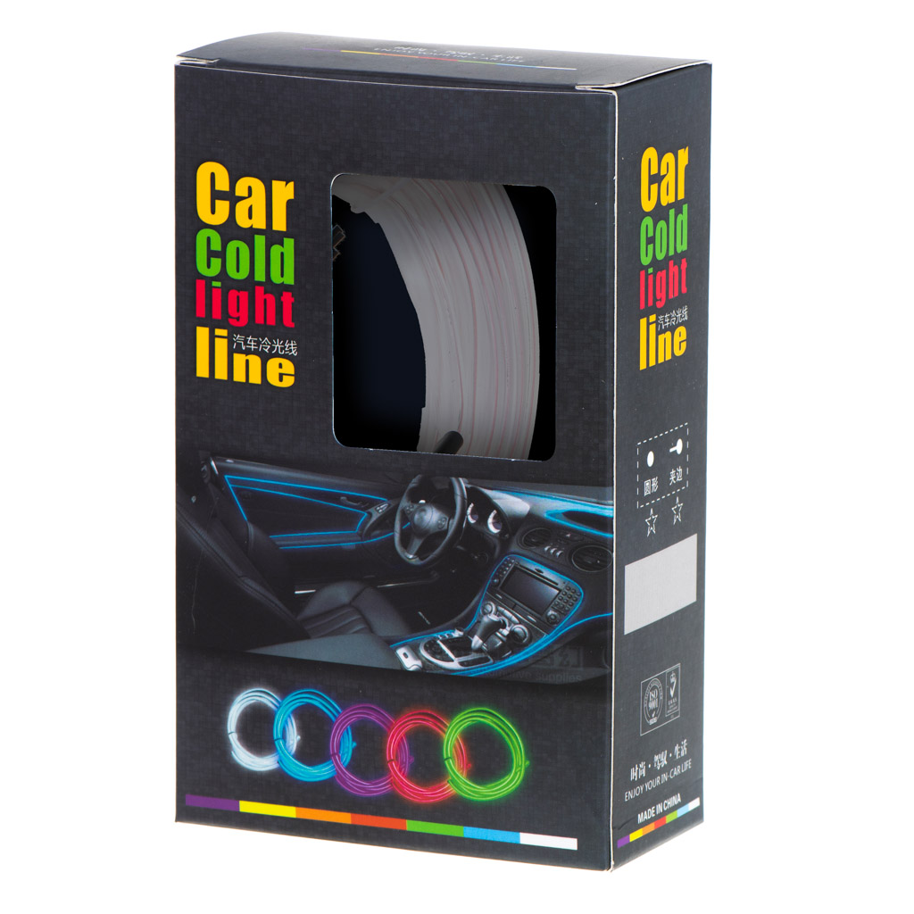 KX4955_283374 LED ambientné osvetlenie pre auto / auto USB / 12V páska 5m biela – Obrázok 1
