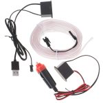 LED ambientné osvetlenie pre auto / auto USB / 12V páska 5m biela – Obrázok 3