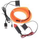 LED ambientné osvetlenie pre auto / auto USB / 12V páska 5m oranžová – Obrázok 2