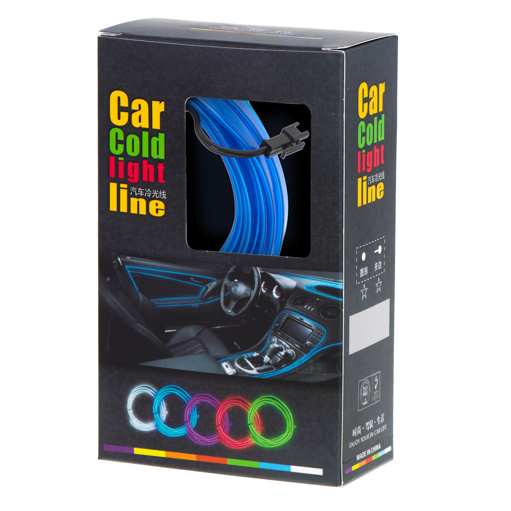 KX4956_183398 LED ambientné osvetlenie pre auto / auto USB / 12V páska 3m modrá – Obrázok 1