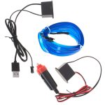 LED ambientné osvetlenie pre auto / auto USB / 12V páska 3m modrá – Obrázok 3