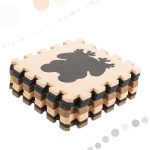 Detské penové puzzle 9el. béžovo-hnedá fólia – Obrázok 2