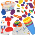 Kreatívne kamienky farebné montessori puzzle