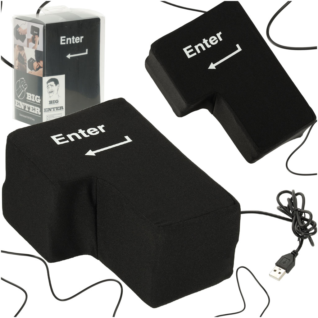 Klawisz-ENTER-duza-antystresowa-poduszka-USB-168635 Veľký antistresový vankúš USB s klávesom ENTER – Obrázok 1