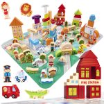 Vzdelávacie drevené mestské puzzle 120el.
