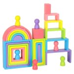 Dúhové montessori vzdelávacie drevené bloky – Obrázok 2