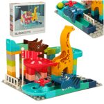Kreatívne bloky dinosaurus park guľôčková dráha 62ks