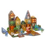 3D magnetické stavebné bloky svietiaci park zvierat 124 el. – Obrázok 2