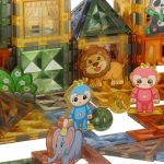3D magnetické stavebné bloky svietiaci park zvierat 124 el. – Obrázok 3