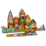 3D magnetické stavebné bloky svietiaci park zvierat 124 el. – Obrázok 4