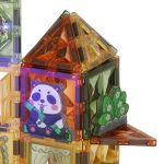 3D stavebné magnetické kocky svietiace park zvierat 90 el. – Obrázok 4