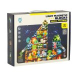 3D stavebné magnetické kocky svietiace park zvierat 90 el. – Obrázok 13