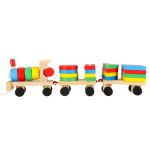 Drevený triedič zručnosti puzzle vlak lokomotíva + vagóny 30cm – Obrázok 3