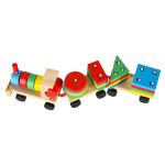 Drevený triedič zručnosti puzzle vlak lokomotíva + vagóny 30cm – Obrázok 4