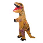 T-REX Obrovský hnedý nafukovací kostým dinosaura 1,5-1,9 m – Obrázok 6