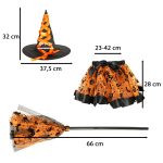 Kostým čarodejnice 3 kusy oranžová – Obrázok 6