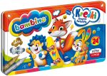 BAMBINO Pastelky v kovovej krabičke 24 farieb tempera.