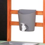Drevená záhradná hlinená kuchyňa na kolieskach príslušenstvo kohútik vonkajšie Lulilo Sableto 116 cm – Obrázok 5