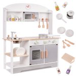 Detská drevená kuchynka MDF MODERN CLASSIC+ príslušenstvo