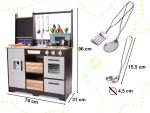 Detská drevená kuchynka MDF s príslušenstvom LOFT XXL 96cm – Obrázok 3