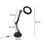 Stolná lampa LED s lupou otočné rameno s lupou 2 spôsoby upevnenia – Obrázok 15