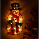 LED závesné svetlá Vianočná dekorácia snehuliak 45cm – Obrázok 4