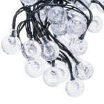 Solárne záhradné svetlá gule 7m 50LED studená biela