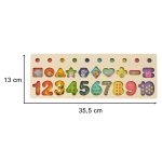 Montessori drevený triedič čísel 3v1 13x36cm – Obrázok 5