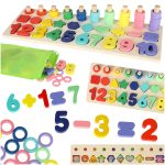 Montessori drevený triedič čísel 3v1 13x36cm – Obrázok 8