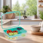 Obedový box na raňajky s priehradkami rozdelený 2200ml mäta – Obrázok 11
