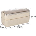 Obedový box na raňajky s priehradkami rozdelený 750 ml béžový – Obrázok 12