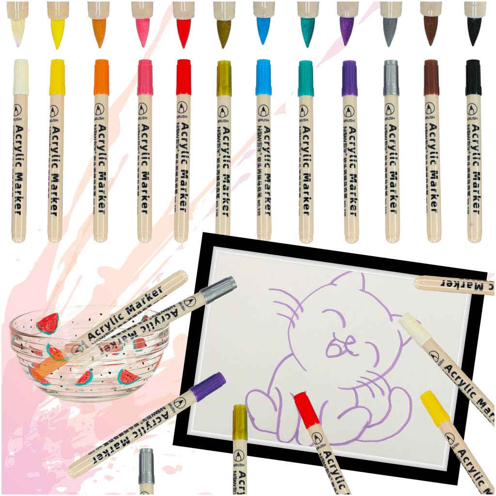 Markery-akrylowe-do-tkanin-kamieni-pisaki-flamastry-mazaki-wodoodporne-DIY-12-szt-167924 Akrylové fixy na textílie kamenné fixy DIY vodotesné fixy 12 ks. – Obrázok 1