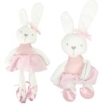 Plyšový maskot králik v ružových šatách 42cm