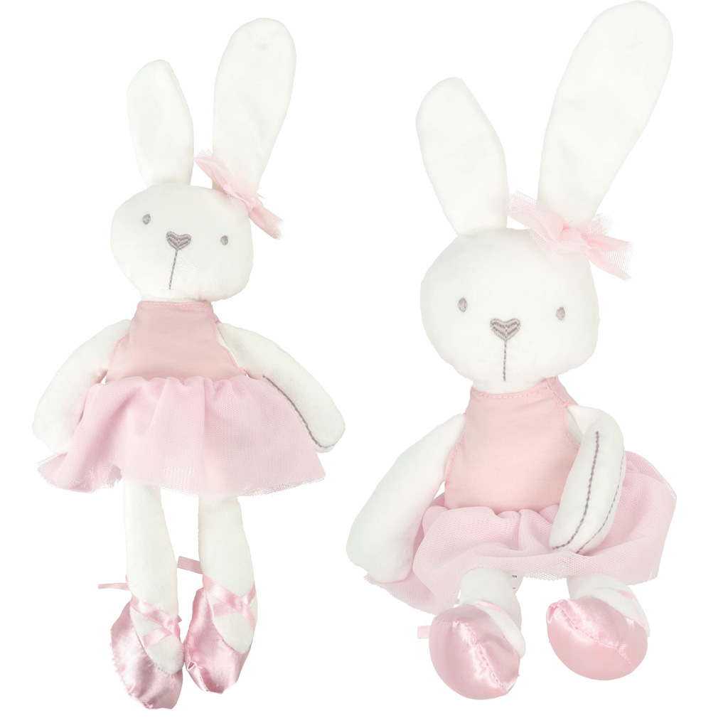Maskotka-pluszowa-krolik-w-rozowej-sukience-42cm-147927 Plyšový maskot králik v ružových šatách 42cm – Obrázok 1