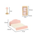 Domček pre bábiky nábytok obývacia izba spálňa kúpeľňa kuchyňa drevený ružový – Obrázok 10