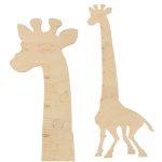 Drevená žirafa rastová miera 125 cm prírodné drevo + tabuľa 32 x 44 cm – Obrázok 3